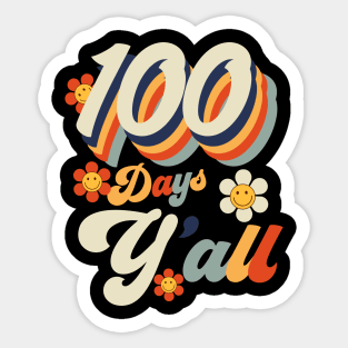 100 Days Y'all Teacher or Student Gifts 100th Day of School Sticker